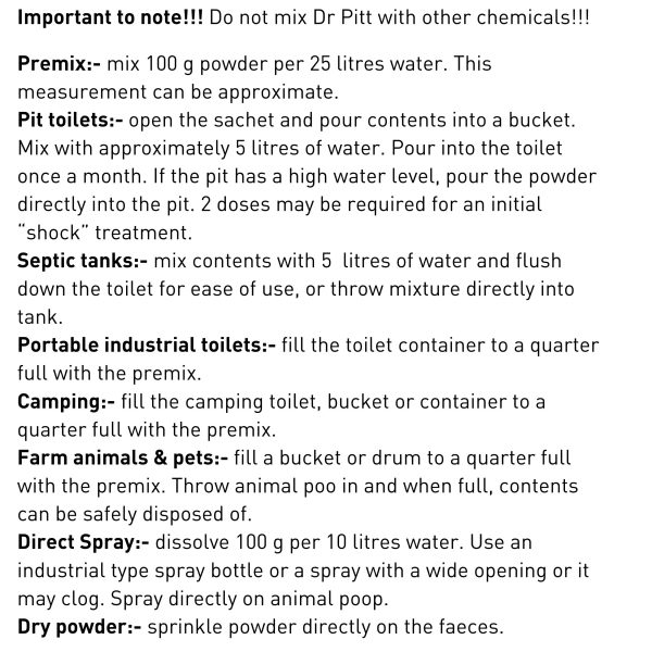 Dr Pitt Eco-Friendly Toilet Sanitizer Powder - Image 2